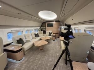 Setting up shot for a Luxury BBJ in London