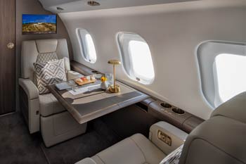 Private jet interior modern white leather