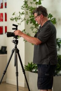 Dave Koch setting up a Shot